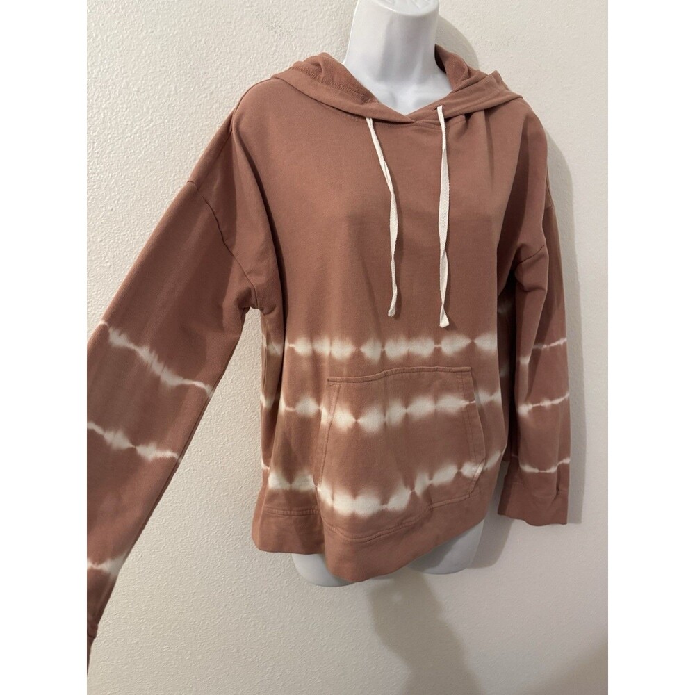 Tie-Dye Hooded Pullover Sweatshirt - Rust/Cream - Picture 2 of 7
